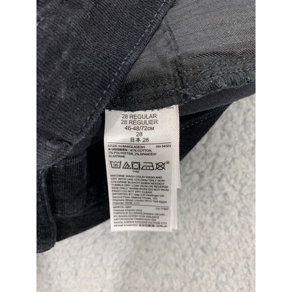 GAP 1969 28R True Skinny Black Denim Velour Jean Pants Stretch Skinny 2017 - Picture 5 of 14